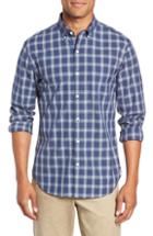 Men's Bonobos Washed Button Down Slim Fit Plaid Sport Shirt S - Blue