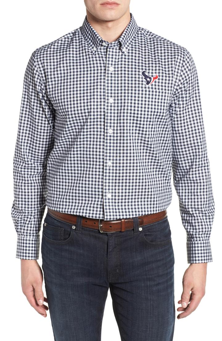 Men's Cutter & Buck League Houston Texans Fit Shirt, Size Medium - Blue