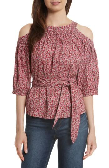 Women's La Vie Rebecca Taylor Petite Rose Cold Shoulder Top - Pink