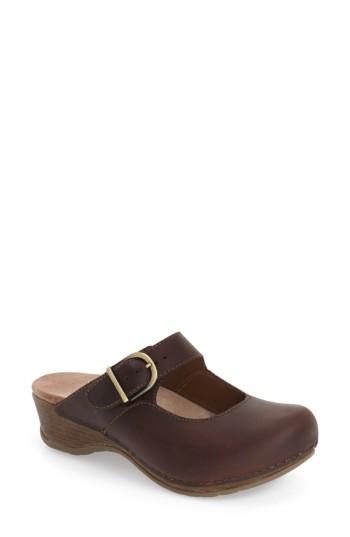 Women's Dansko 'martina' Mary Jane Buckle Clog .5-9us / 39eu M - Brown