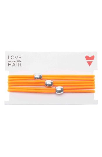Love Is In The Hair Beach 3-pack Hair Ties, Size - Orange