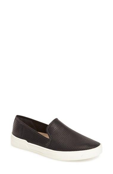 Women's Via Spiga 'galea' Leather Slip-on Sneaker .5 M - Black