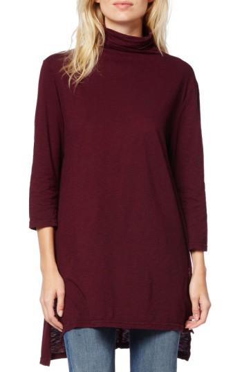 Women's Michael Stars Mock Neck Supima Cotton Tunic, Size - Brown