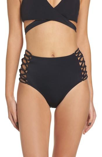 Women's Leith High Waist Bikini Bottoms - Black