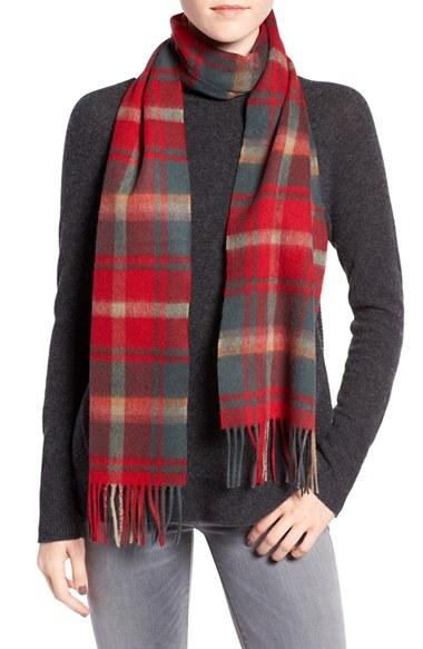 Women's Barbour 'shilhope' Plaid Wool Scarf