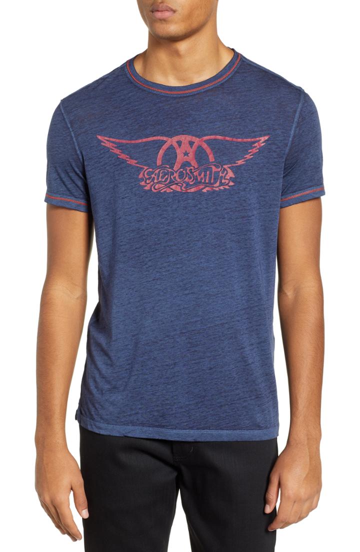 Men's John Varvatos Star Usa Aerosmith Logo T-shirt - Blue