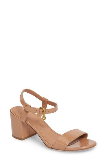 Women's Tory Burch Laurel Ankle Strap Sandal M - Beige