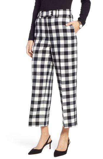 Women's 1901 Check Crop Wide Leg Pants - Black