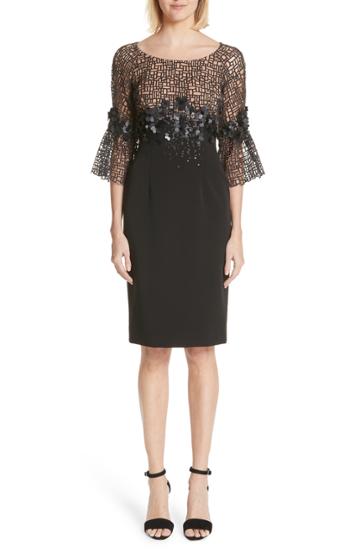 Women's Carmen Marc Valvo Couture Geometric Lace Cocktail Dress