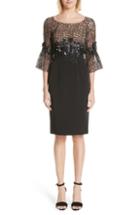 Women's Carmen Marc Valvo Couture Geometric Lace Cocktail Dress