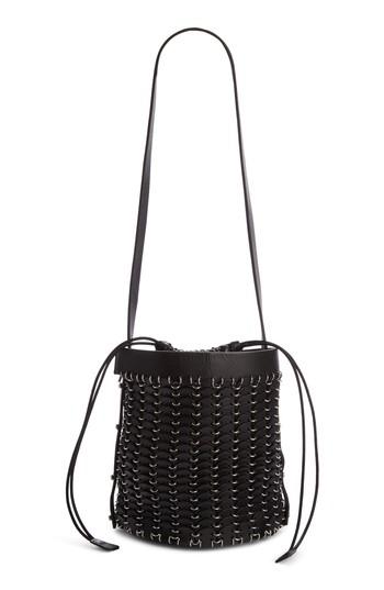 Paco Rabanne Calfskin Bucket Bag - Black