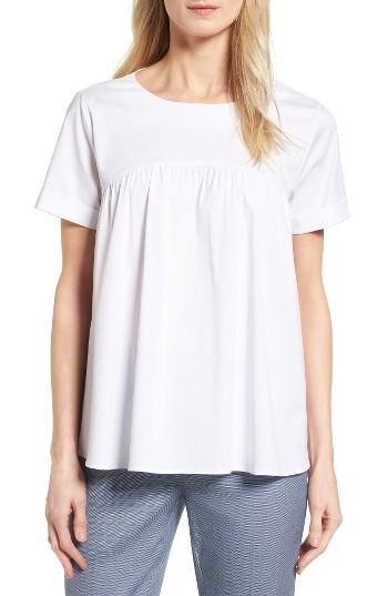 Women's Bobeau Back Bow Poplin Top - White