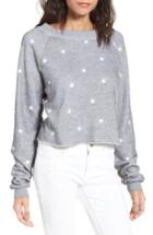 Women's Wildfox Football Star Monte Crop Sweatshirt - Grey