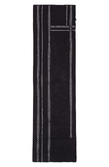 Women's Akris Punto Lace Inset Modal & Cashmere Scarf, Size - Black