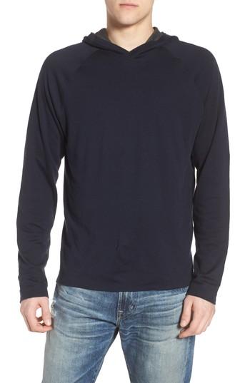Men's James Perse Reversible Hooded Sweater (s) - Blue