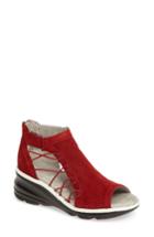 Women's Jambu Naomi Perforated Wedge Sandal M - Red