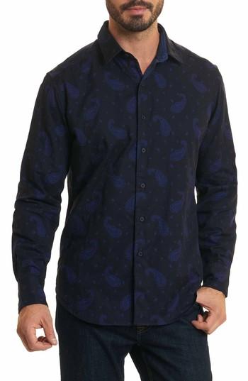Men's Robert Graham Scatter Paisley Classic Fit Sport Shirt - Black