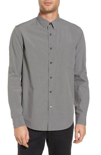 Men's Theory Rammy Trim Fit Solid Sport Shirt - Grey