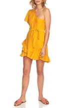 Women's 1.state One-shoulder Fit & Flare Dress, Size - Yellow