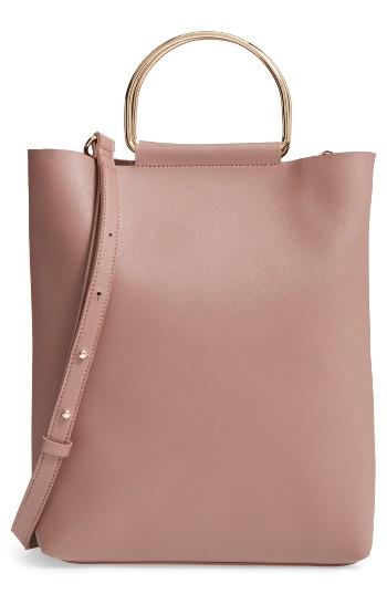 Topshop Faux Leather Tote - Pink