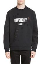 Men's Givenchy Distressed Logo Graphic Sweatshirt - Black