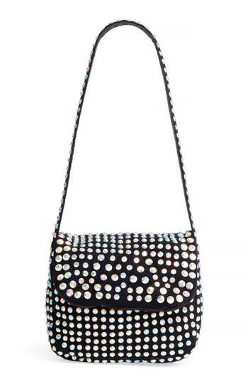 Topshop Kiki Embellished Shoulder Bag - Black