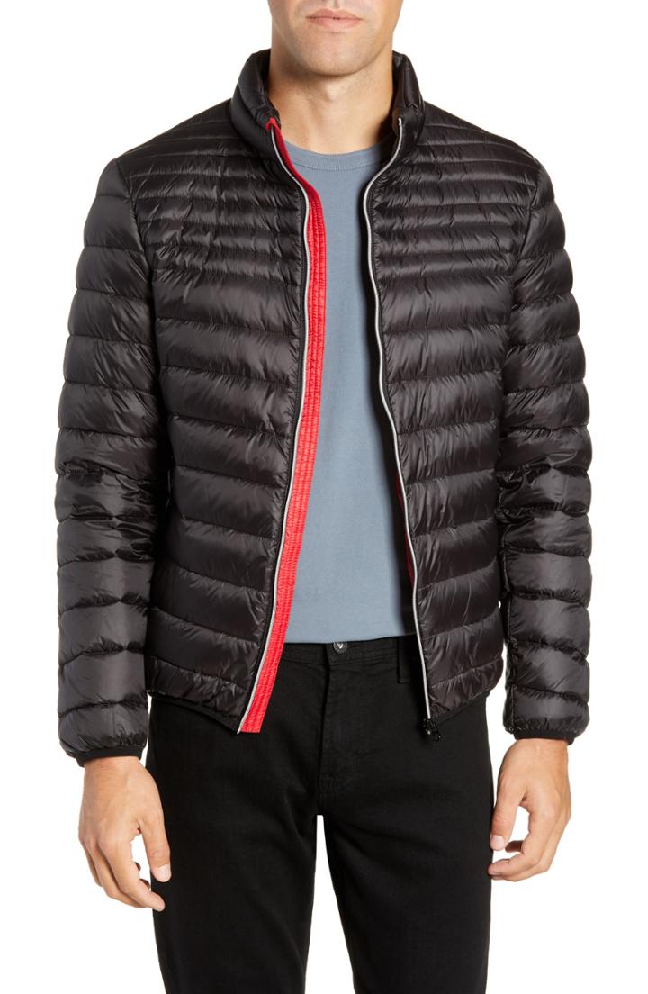 Men's French Connection Packable Puffa Regular Fit Water Resistant Jacket - Black