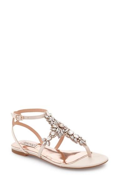 Women's Badgley Mischka 'cara' Crystal Embellished Flat Sandal