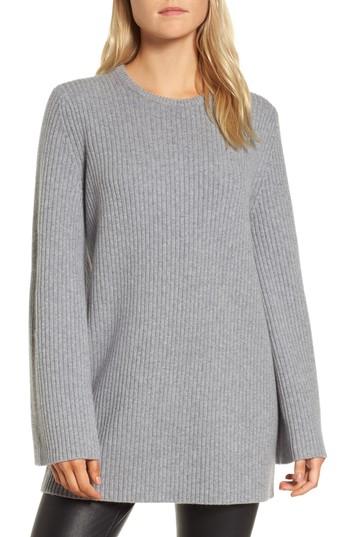 Women's Nordstrom Signature Tie Back Cashmere Blend Sweater - Grey