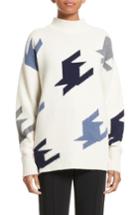 Women's Victoria Beckham Houndstooth Cashmere Sweater - Ivory
