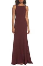 Women's Amsale Joelle Low Back Crepe Gown - Red