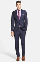 Men's Boss Huge/genius Trim Fit Navy Wool Suit