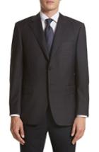 Men's Canali Classic Fit Check Wool Sport Coat Us / 50 Eu S - Blue