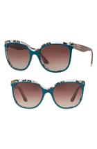 Women's Burberry Marblecheck 55mm Polarized Square Sunglasses - Dark Green Gradient