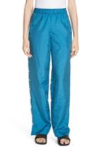 Women's Tibi Side Snap Nylon Track Pants, Size - Blue/green