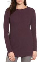 Women's Halogen High/low Wool & Cashmere Tunic Sweater, Size - Purple