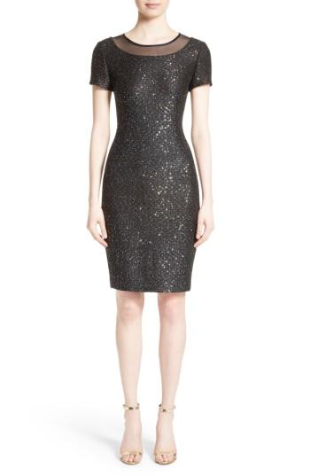 Women's St. John Collection Pranay Sequin Knit Sheath Dress - Black