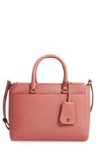 Tory Burch Small Robinson Double-zip Leather Tote - Coral