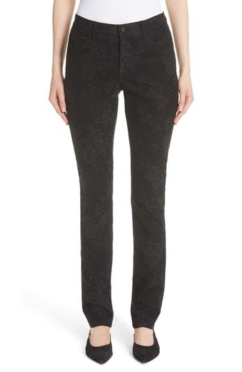 Women's Lafayette 148 New York Thompson Floral Print Jeans - Black