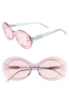 Women's Bonnie Clyde Ai-ren 51mm Round Sunglasses - Translucent Pink