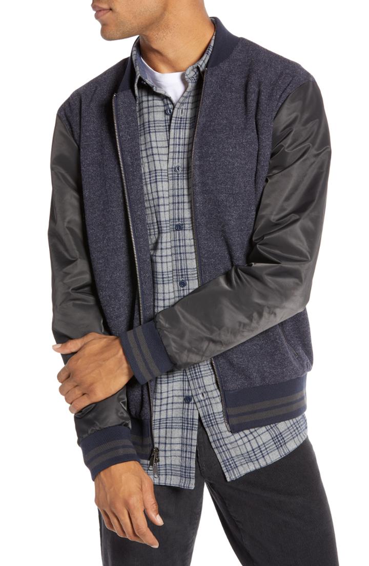 Men's 1901 Regular Fit Varsity Jacket, Size - Blue