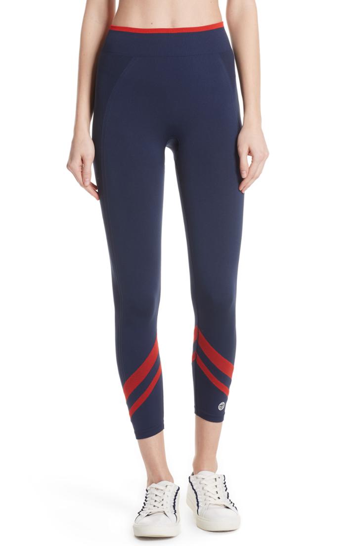 Women's Tory Sport Contrast Chevron Seamless Leggings