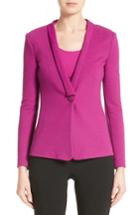 Women's Armani Collezioni Ottoman Jersey One Button Jacket Us / 40 It - Pink