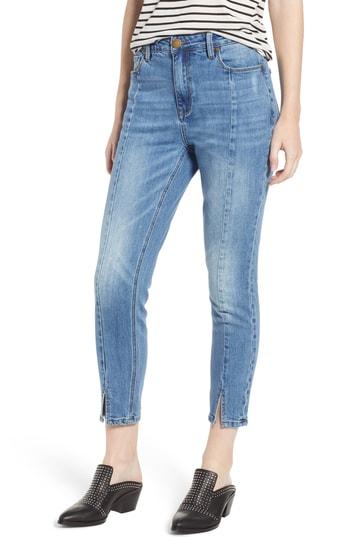 Women's Tinsel High Waist Ankle Slit Skinny Jeans - Blue