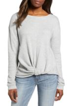 Women's Caslon Twist Front Sweatshirt - Grey