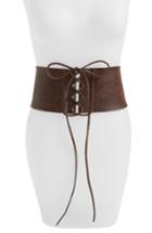 Women's Ada Malia Leather Corset Belt, Size - Rustic Chocolate
