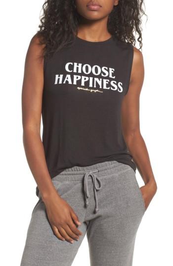 Women's Spiritual Gangster Choose Happiness Muscle Tee - Black