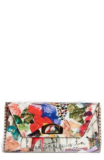 Christian Louboutin Vero Dodat Trash Print Patent Leather Clutch -