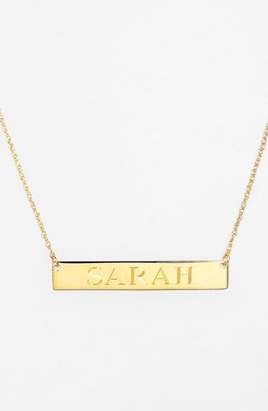 Women's Jane Basch Designs Personalized Bar Pendant Necklace