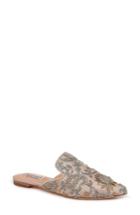 Women's Badgley Mischka Phoebe Embroidered Slide .5 M - Metallic
